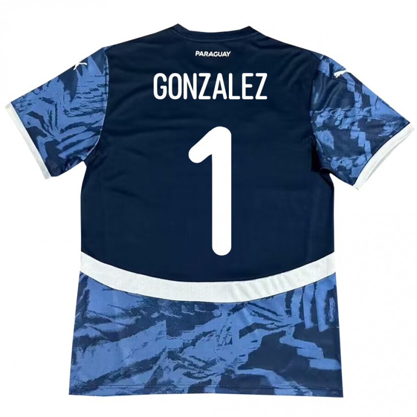 Niño Fútbol Camiseta Paraguay Ángel González #1 Azul 2ª Equipación 24-26