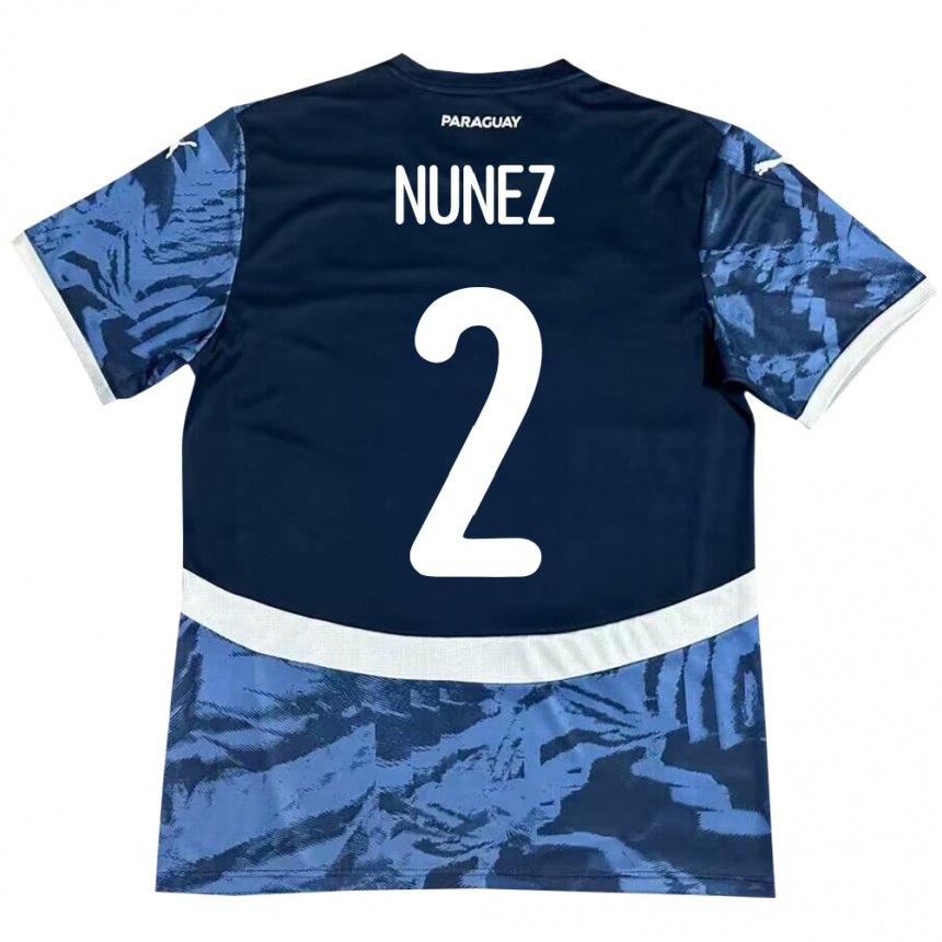 Niño Fútbol Camiseta Paraguay Alan Núñez #2 Azul 2ª Equipación 24-26