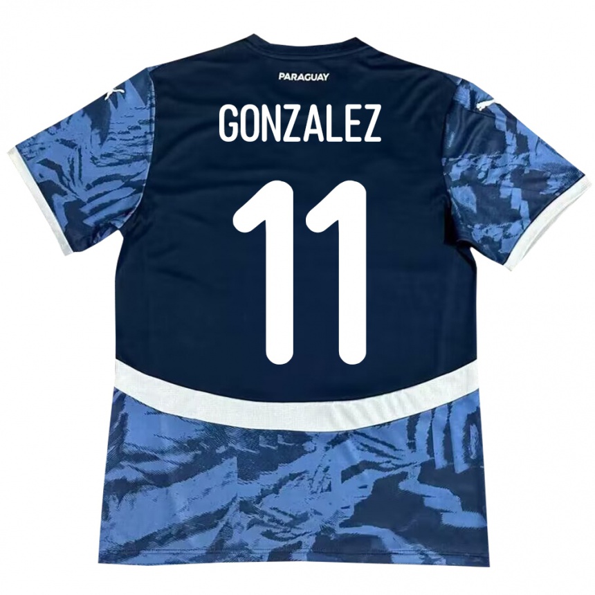 Niño Fútbol Camiseta Paraguay Enso González #11 Azul 2ª Equipación 24-26