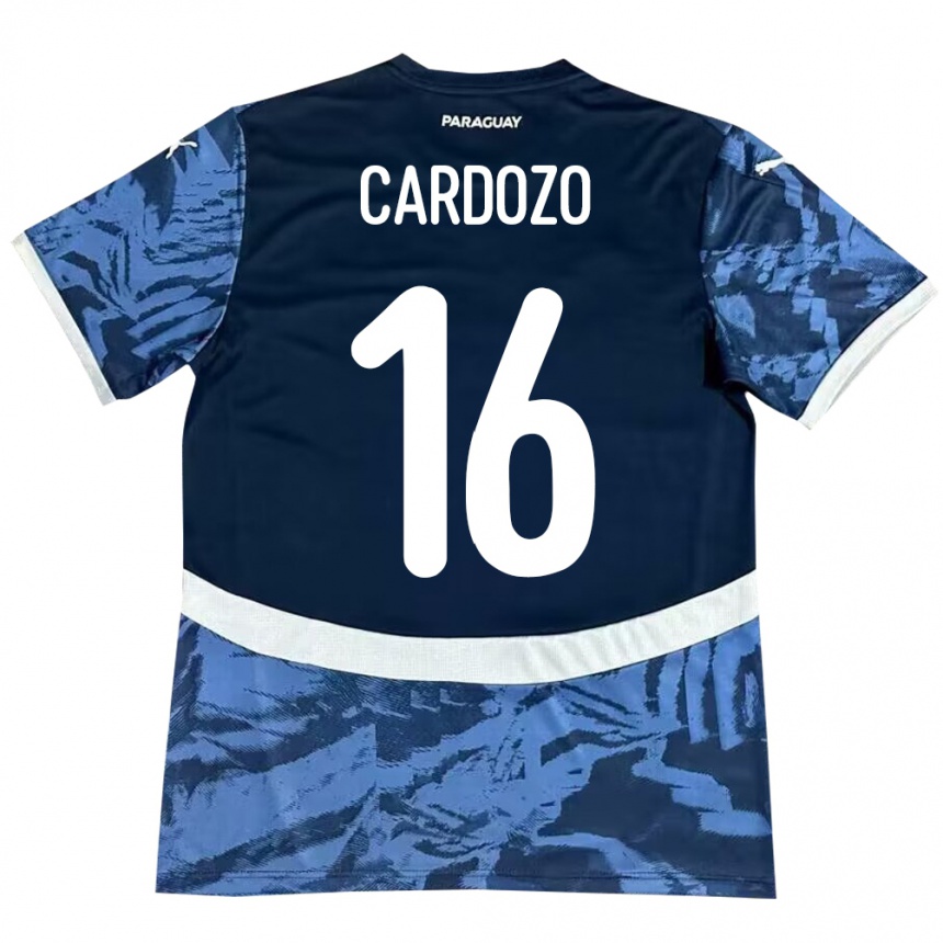 Niño Fútbol Camiseta Paraguay Juan Cardozo #16 Azul 2ª Equipación 24-26