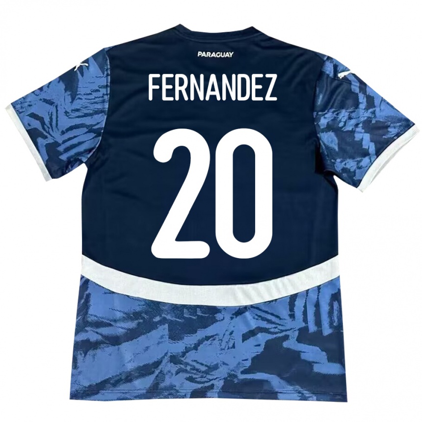 Niño Fútbol Camiseta Paraguay Marcelo Fernández #20 Azul 2ª Equipación 24-26