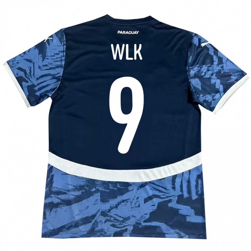 Niño Fútbol Camiseta Paraguay Allan Wlk #9 Azul 2ª Equipación 24-26