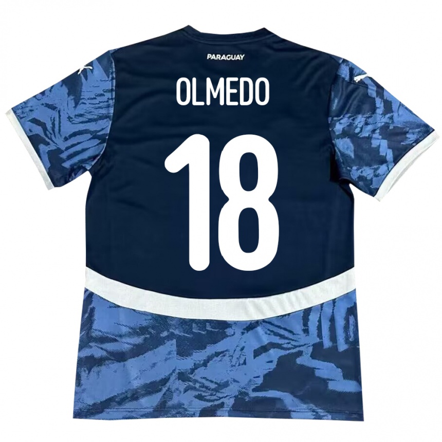 Niño Fútbol Camiseta Paraguay Cesar Olmedo #18 Azul 2ª Equipación 24-26