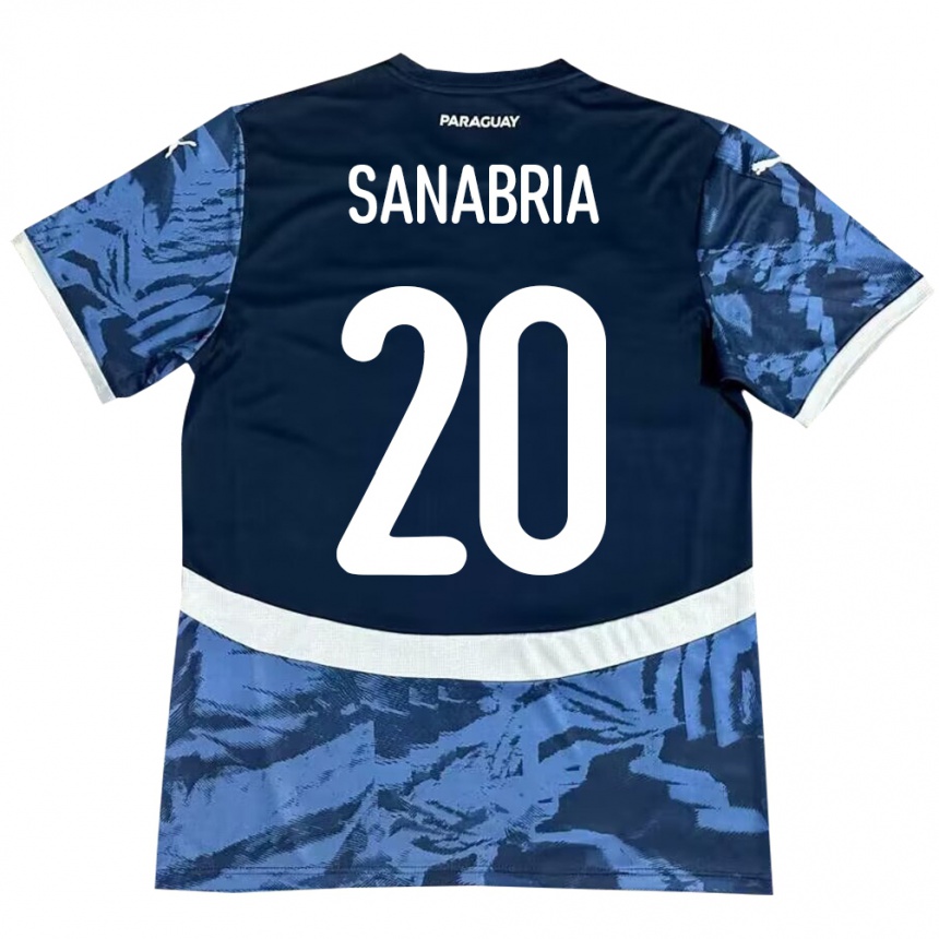 Niño Fútbol Camiseta Paraguay Tobías Sanabria #20 Azul 2ª Equipación 24-26