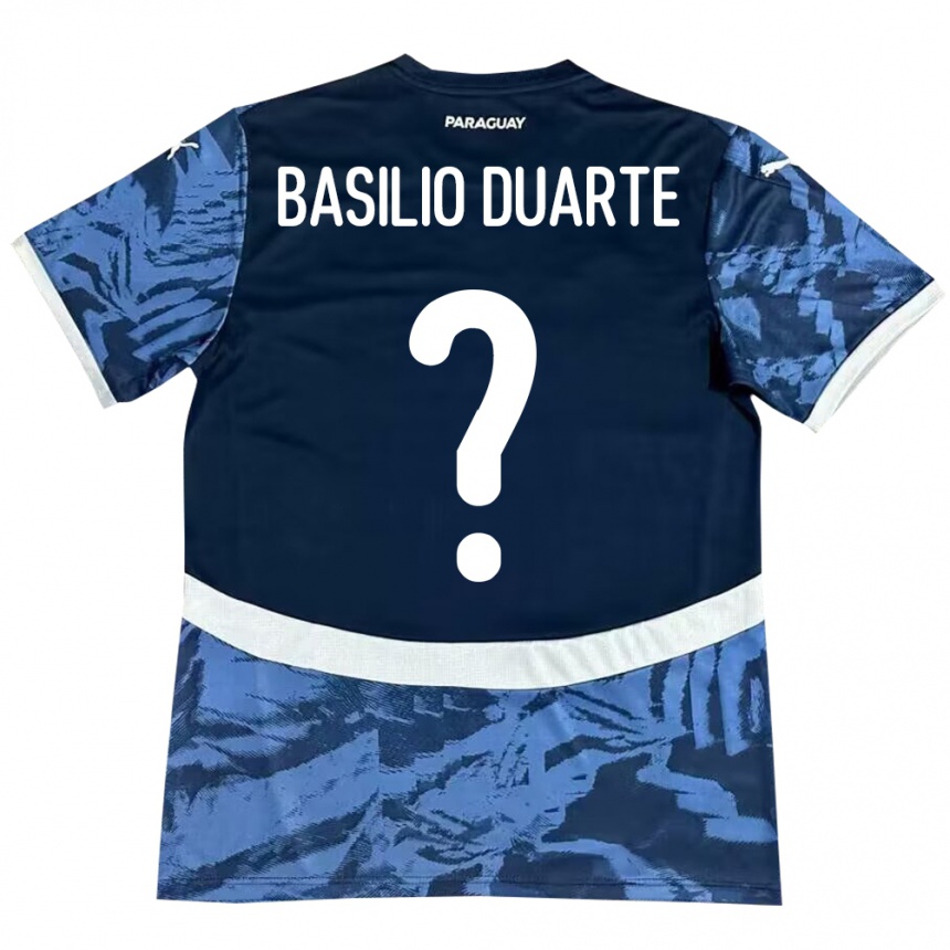 Niño Fútbol Camiseta Paraguay Basilio Duarte #0 Azul 2ª Equipación 24-26