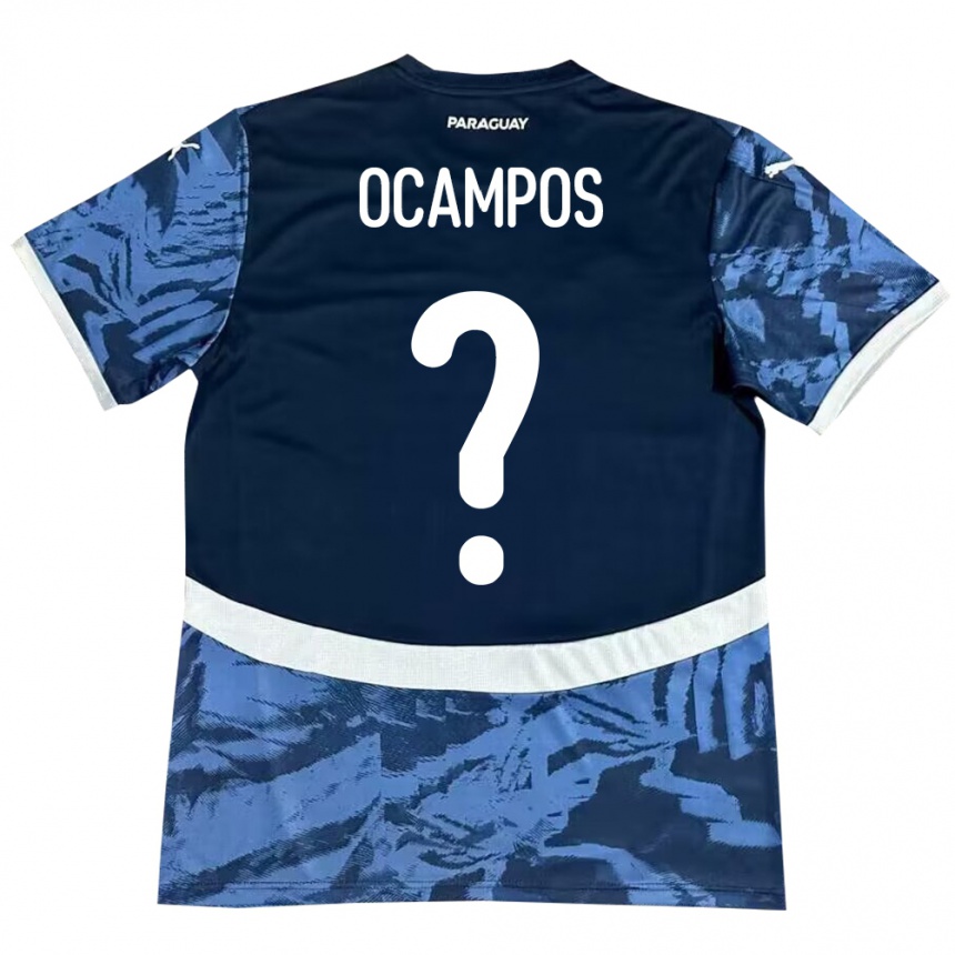 Niño Fútbol Camiseta Paraguay Santiago Ocampos #0 Azul 2ª Equipación 24-26