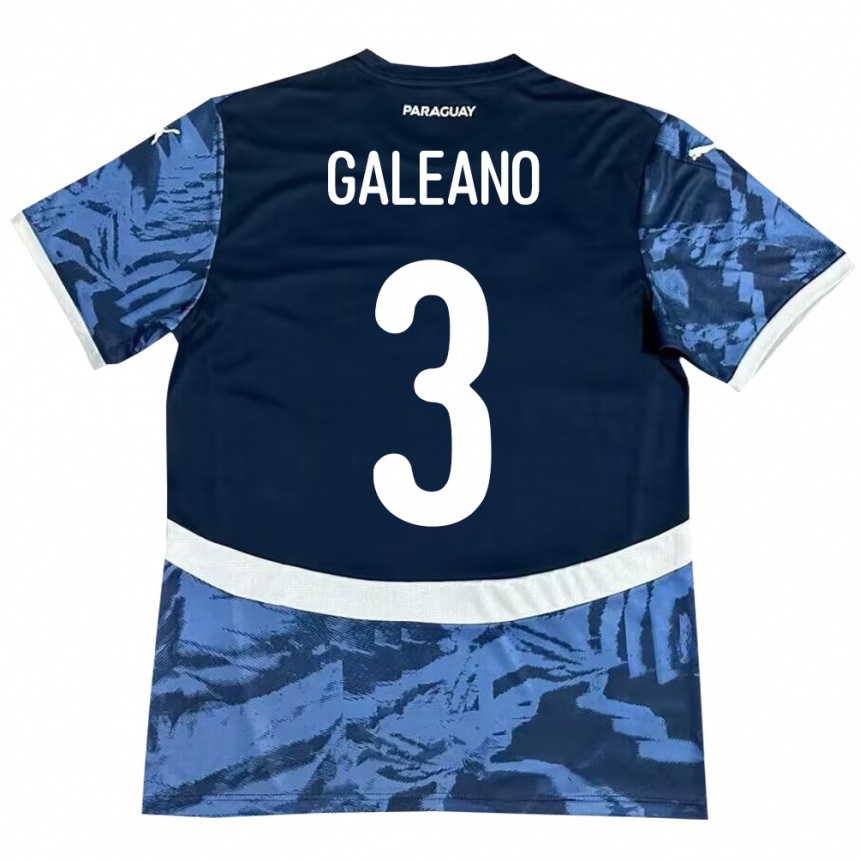 Niño Fútbol Camiseta Paraguay Fernando Galeano #3 Azul 2ª Equipación 24-26