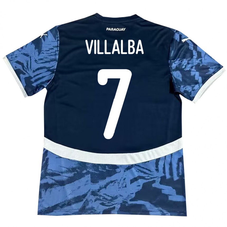 Niño Fútbol Camiseta Paraguay Rodrigo Villalba #7 Azul 2ª Equipación 24-26