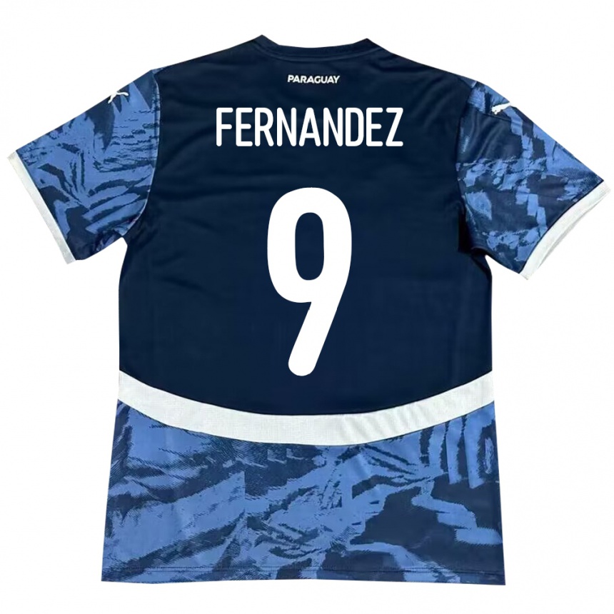 Niño Fútbol Camiseta Paraguay David Fernández #9 Azul 2ª Equipación 24-26