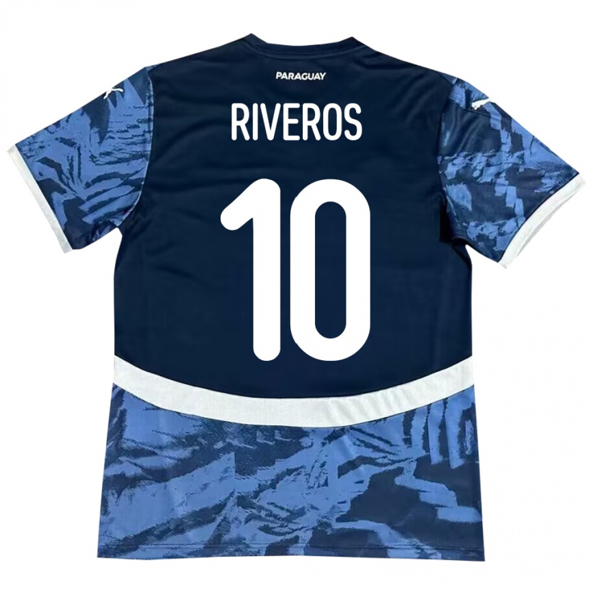 Niño Fútbol Camiseta Paraguay Paulo Riveros #10 Azul 2ª Equipación 24-26