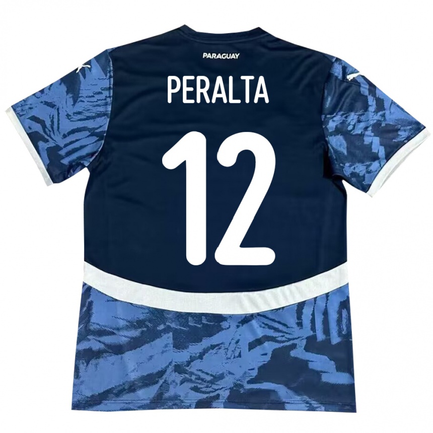 Niño Fútbol Camiseta Paraguay Jesús Peralta #12 Azul 2ª Equipación 24-26