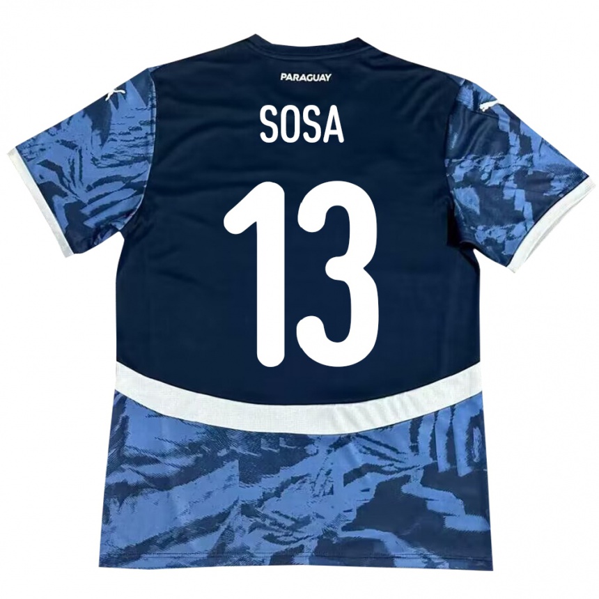 Niño Fútbol Camiseta Paraguay Alex Sosa #13 Azul 2ª Equipación 24-26