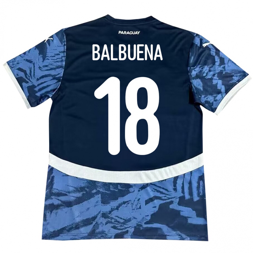 Niño Fútbol Camiseta Paraguay Axel Balbuena #18 Azul 2ª Equipación 24-26