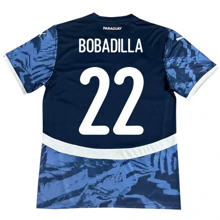 Niño Fútbol Camiseta Paraguay Dylan Bobadilla #22 Azul 2ª Equipación 24-26