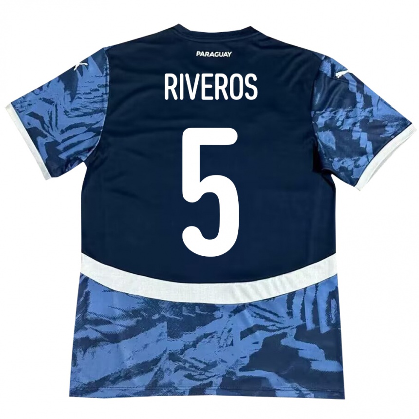 Niño Fútbol Camiseta Paraguay Verónica Riveros #5 Azul 2ª Equipación 24-26