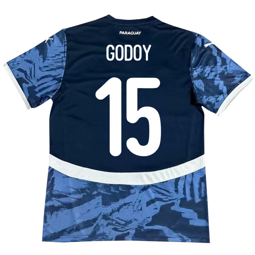 Niño Fútbol Camiseta Paraguay Fanny Godoy #15 Azul 2ª Equipación 24-26