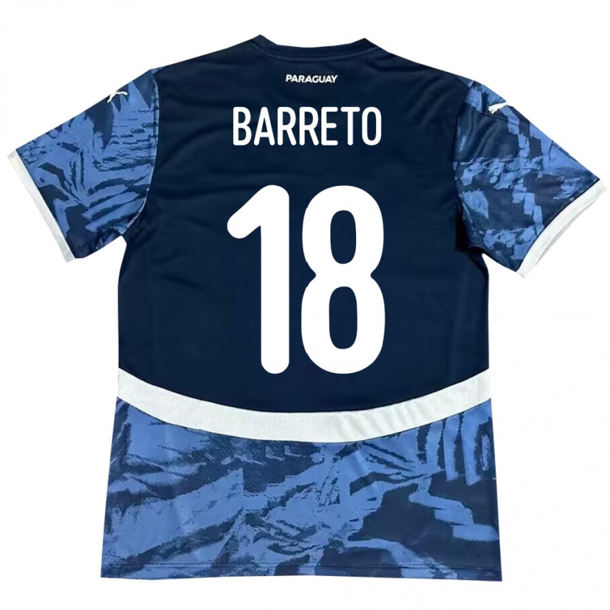 Niño Fútbol Camiseta Paraguay Liz Barreto #18 Azul 2ª Equipación 24-26