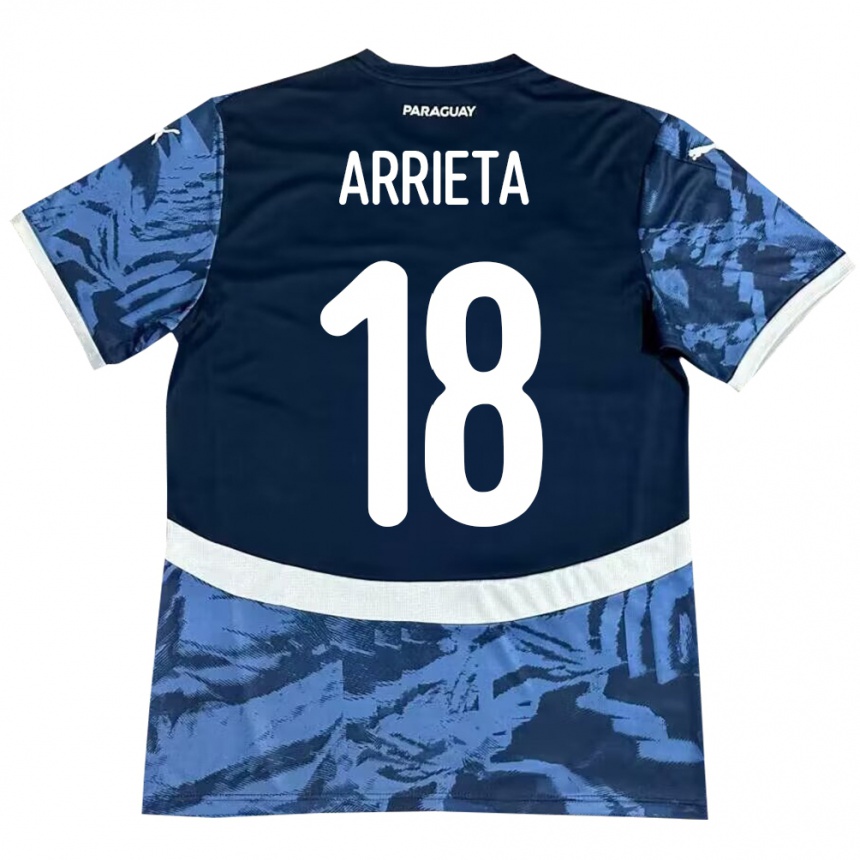 Niño Fútbol Camiseta Paraguay Camila Arrieta #18 Azul 2ª Equipación 24-26