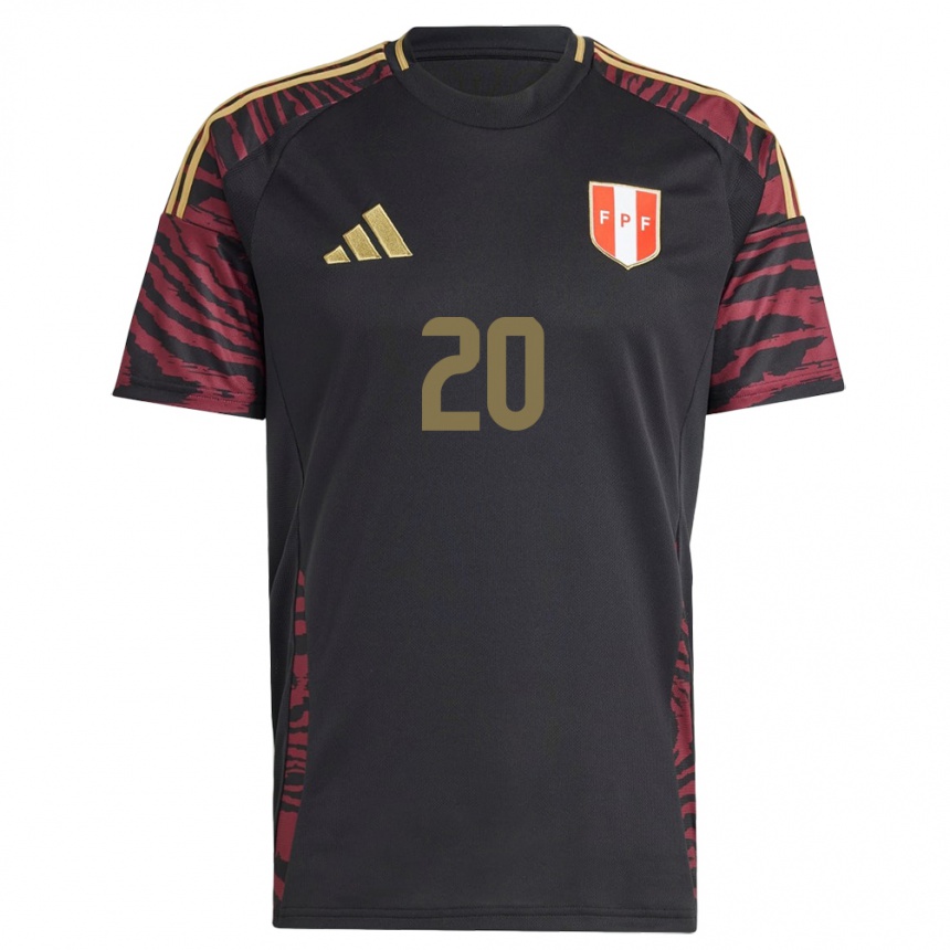 Niño Fútbol Camiseta Perú Azucena Daga #20 Negro 2ª Equipación 24-26