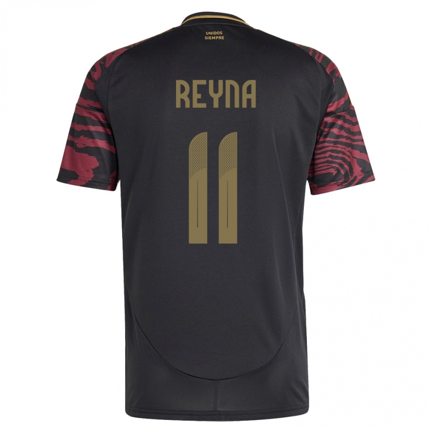 Niño Fútbol Camiseta Perú Bryan Reyna #11 Negro 2ª Equipación 24-26