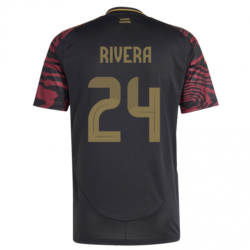 Niño Fútbol Camiseta Perú José Rivera #24 Negro 2ª Equipación 24-26