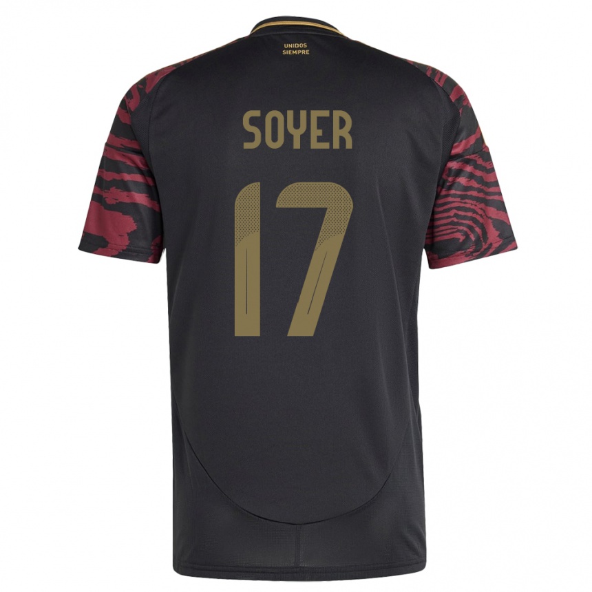 Niño Fútbol Camiseta Perú Bassco Soyer #17 Negro 2ª Equipación 24-26