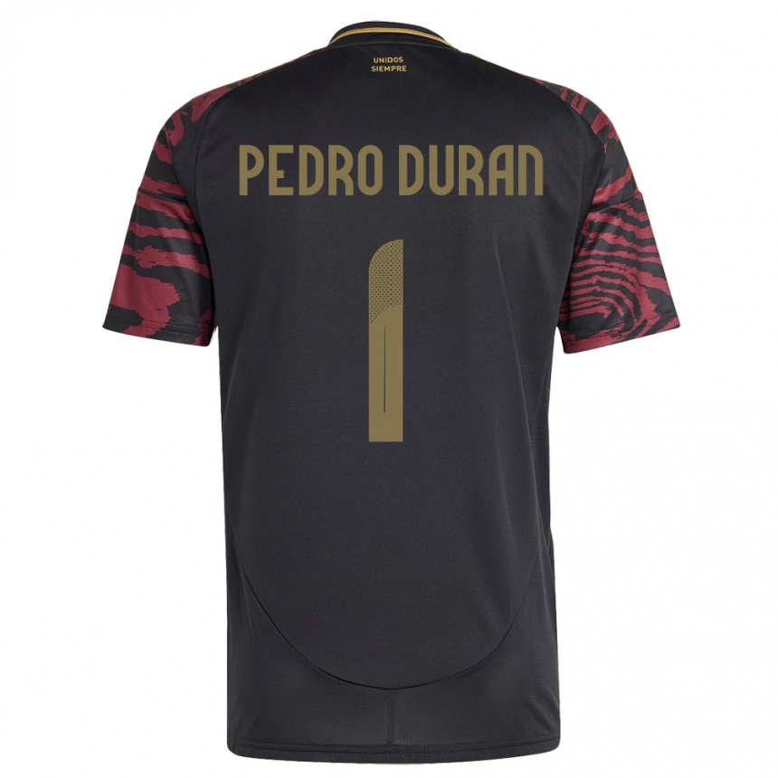 Niño Fútbol Camiseta Perú Juan Pedro Durán #1 Negro 2ª Equipación 24-26