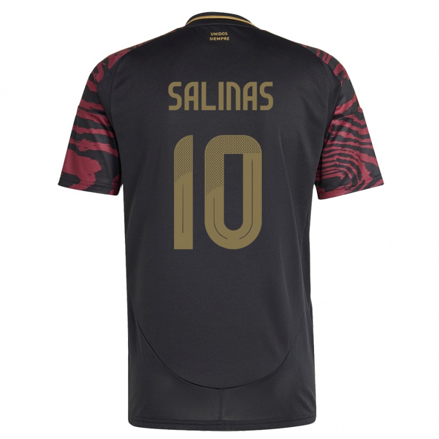 Niño Fútbol Camiseta Perú Thiago Salinas #10 Negro 2ª Equipación 24-26