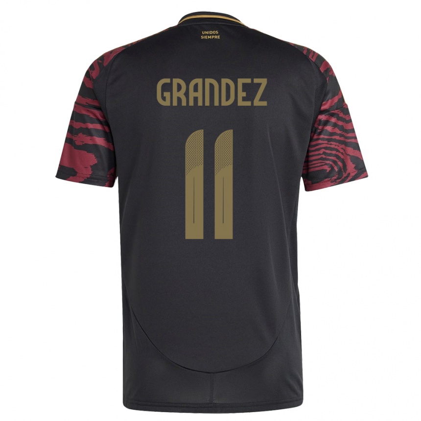 Niño Fútbol Camiseta Perú Guillermo Grández #11 Negro 2ª Equipación 24-26