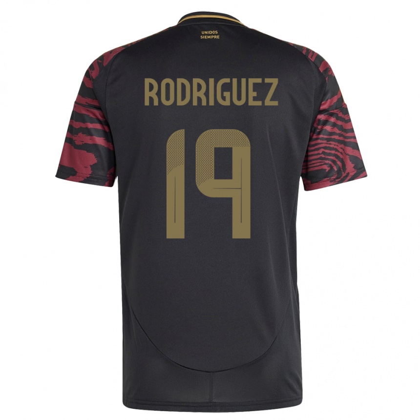 Niño Fútbol Camiseta Perú Mateo Rodríguez #19 Negro 2ª Equipación 24-26