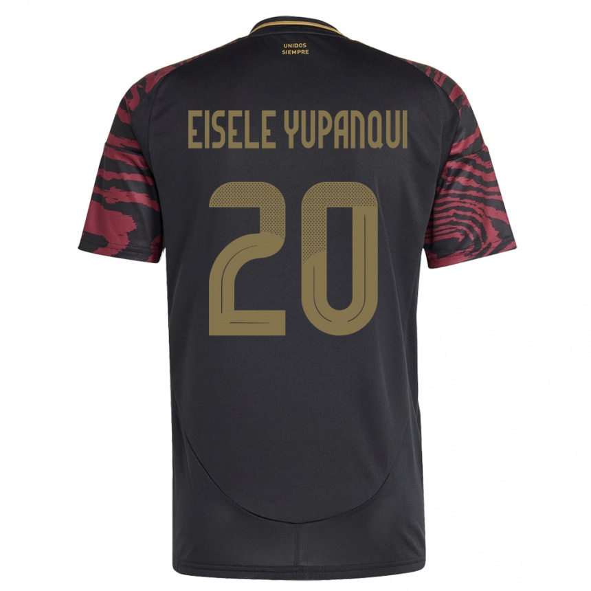 Niño Fútbol Camiseta Perú Philipp Eisele Yupanqui #20 Negro 2ª Equipación 24-26