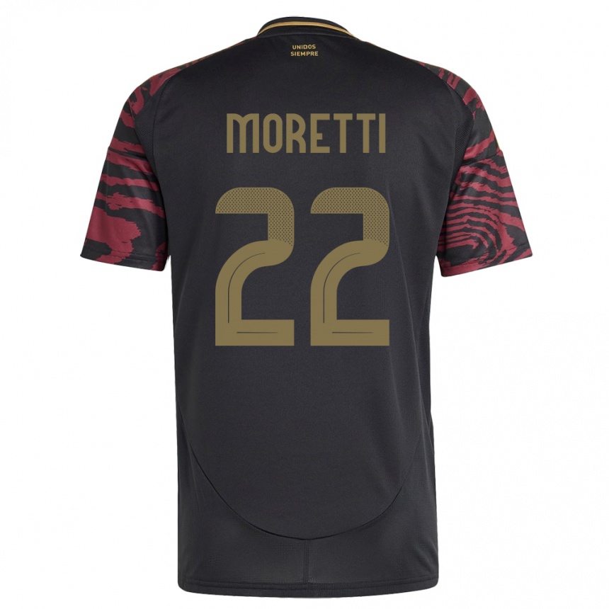 Niño Fútbol Camiseta Perú Jair Moretti #22 Negro 2ª Equipación 24-26