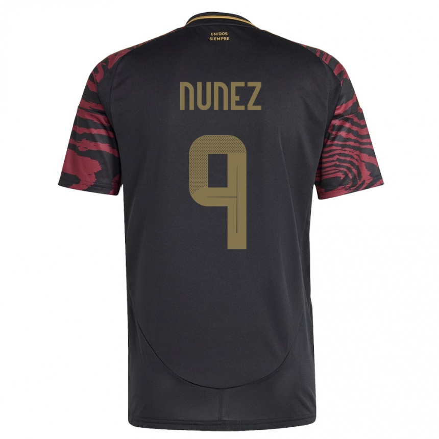 Niño Fútbol Camiseta Perú Pierina Núñez #9 Negro 2ª Equipación 24-26