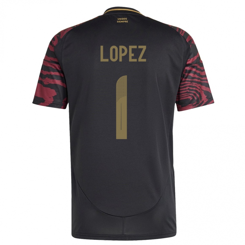 Niño Fútbol Camiseta Perú Karla Lopez #1 Negro 2ª Equipación 24-26
