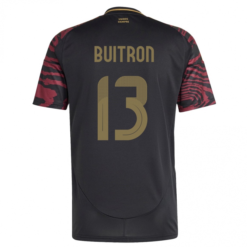 Niño Fútbol Camiseta Perú Alison Buitrón #13 Negro 2ª Equipación 24-26