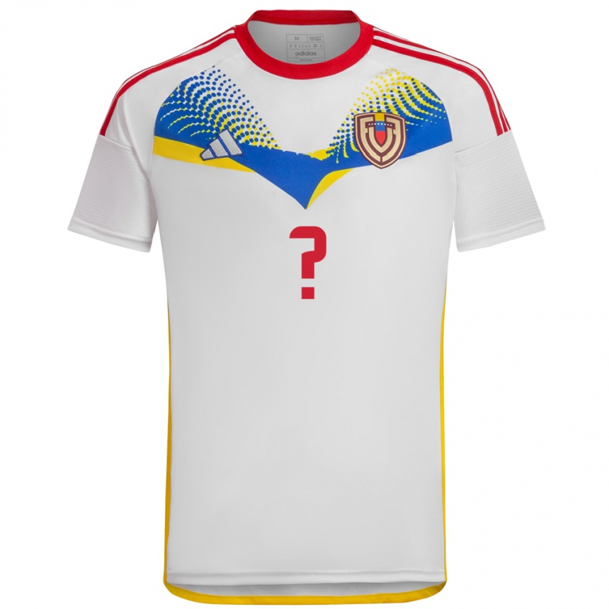 Niño Fútbol Camiseta Venezuela Su Nombre #0 Blanco 2ª Equipación 24-26