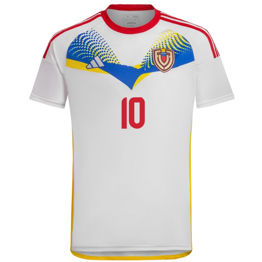 Niño Fútbol Camiseta Venezuela Yerliane Moreno #10 Blanco 2ª Equipación 24-26