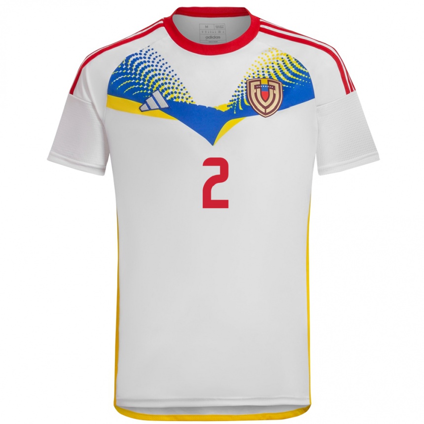 Niño Fútbol Camiseta Venezuela Nahuel Ferraresi #2 Blanco 2ª Equipación 24-26