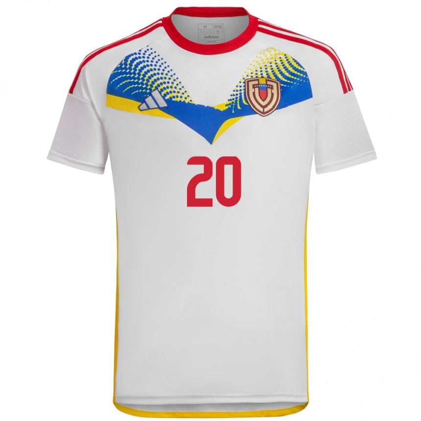 Niño Fútbol Camiseta Venezuela Dayana Rodríguez #20 Blanco 2ª Equipación 24-26