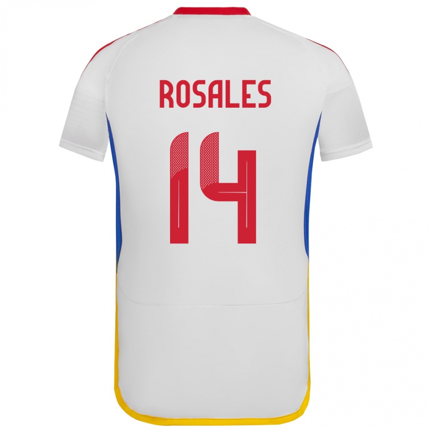 Niño Fútbol Camiseta Venezuela Roberto Rosales #14 Blanco 2ª Equipación 24-26