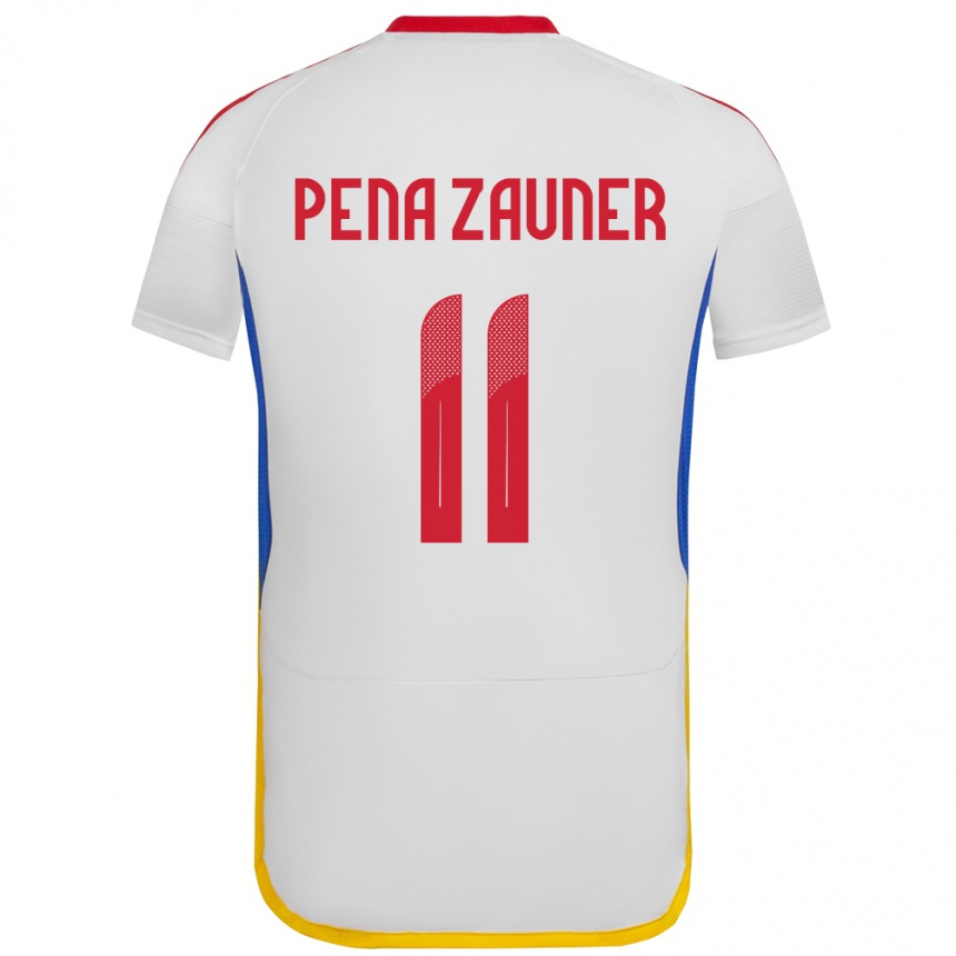 Niño Fútbol Camiseta Venezuela Enrique Peña Zauner #11 Blanco 2ª Equipación 24-26