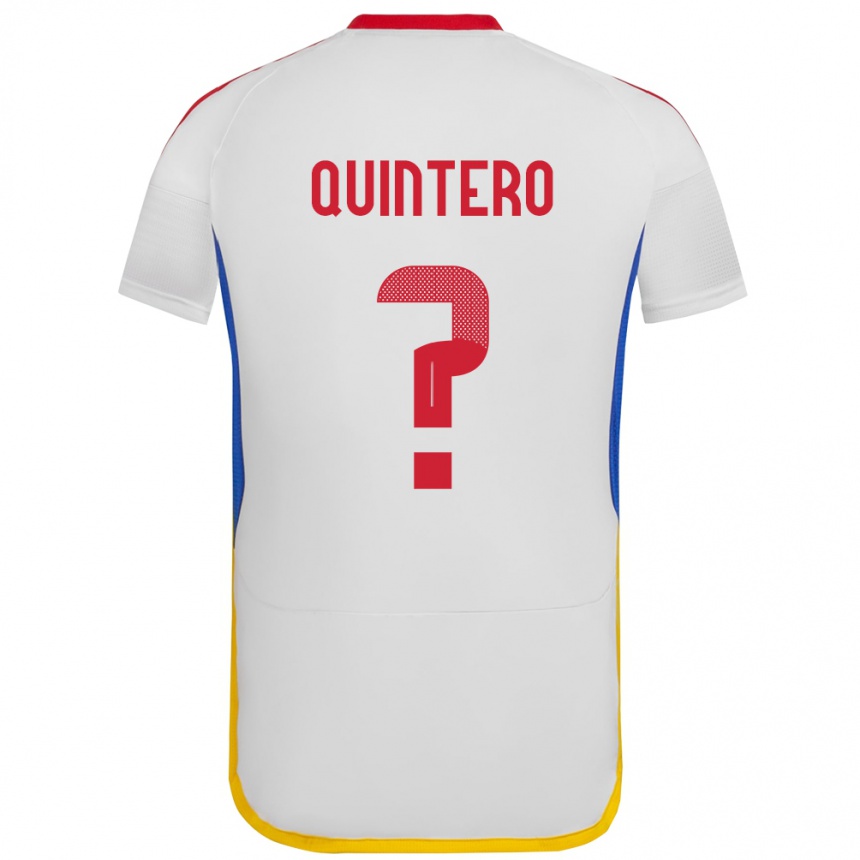 Niño Fútbol Camiseta Venezuela Teo Quintero #0 Blanco 2ª Equipación 24-26