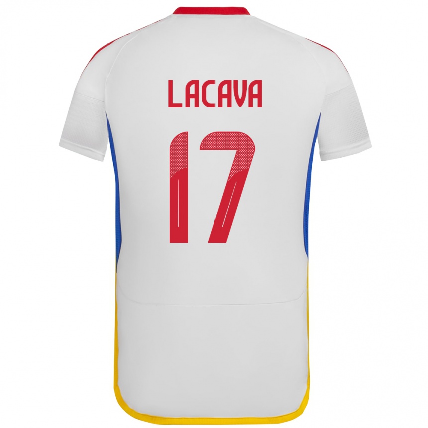 Niño Fútbol Camiseta Venezuela Matías Lacava #17 Blanco 2ª Equipación 24-26