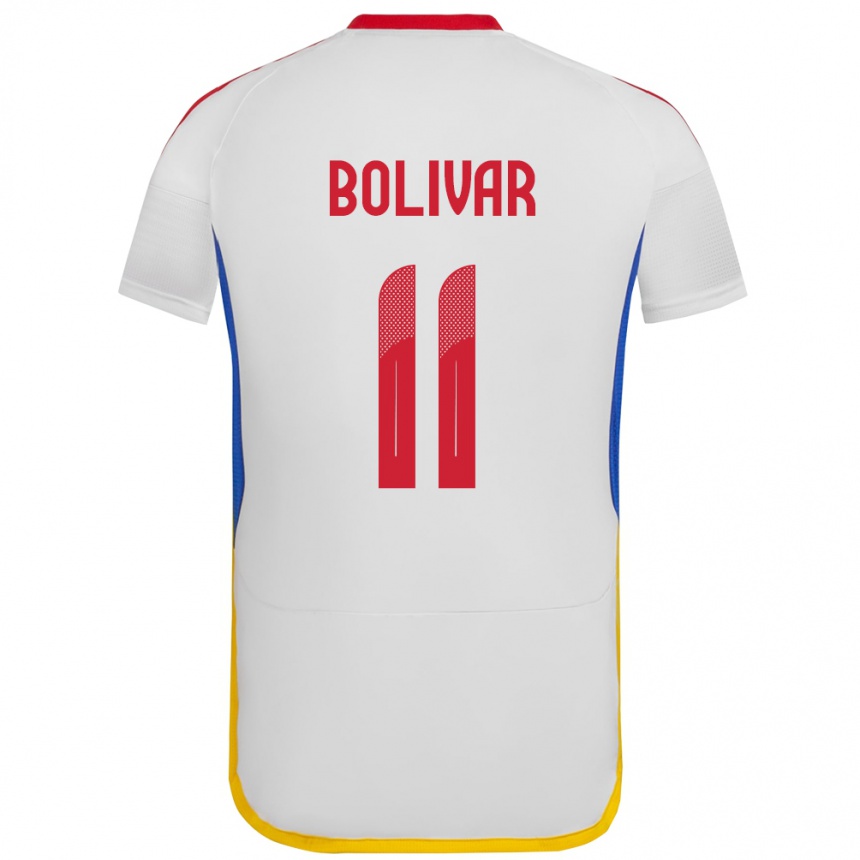 Niño Fútbol Camiseta Venezuela Jovanny Bolívar #11 Blanco 2ª Equipación 24-26