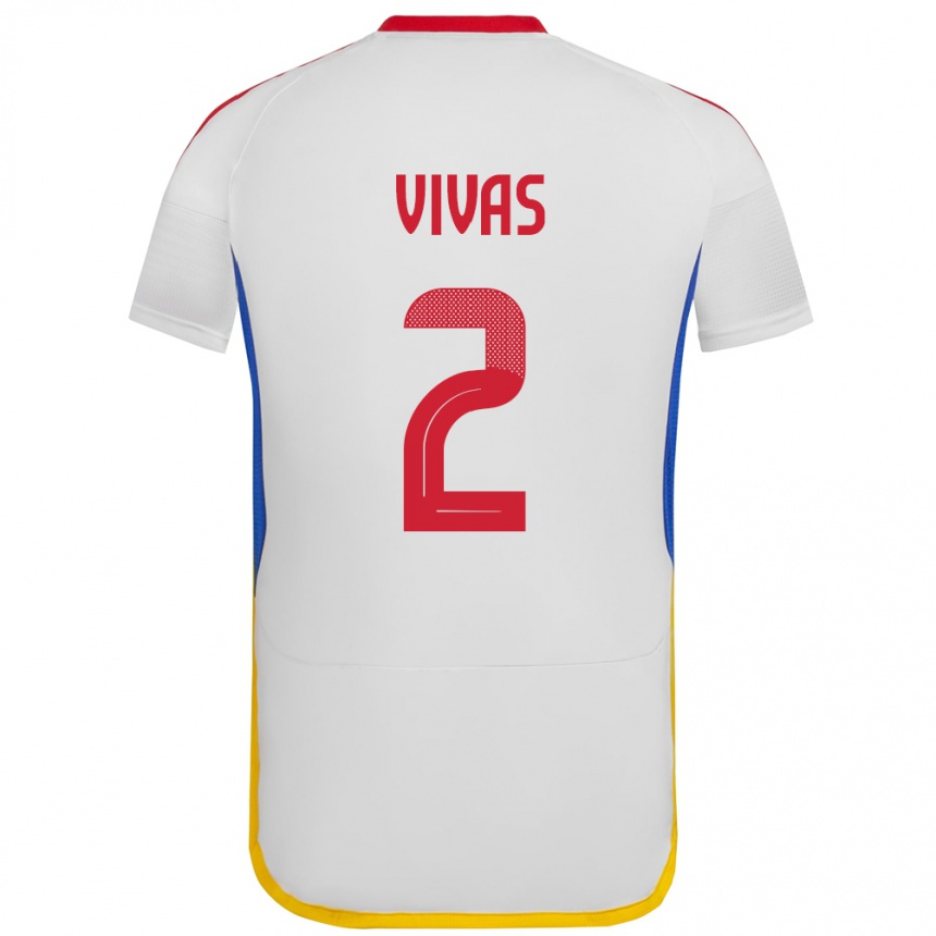 Niño Fútbol Camiseta Venezuela Carlos Vivas #2 Blanco 2ª Equipación 24-26