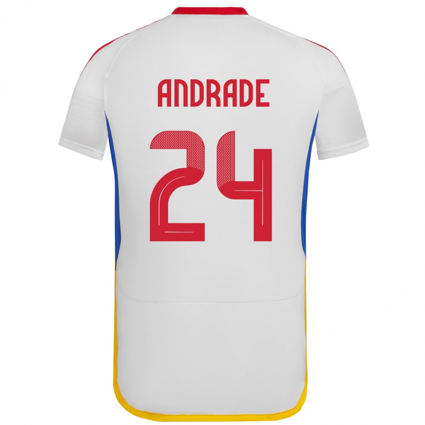 Niño Fútbol Camiseta Venezuela Kervin Andrade #24 Blanco 2ª Equipación 24-26