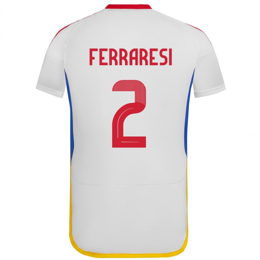 Niño Fútbol Camiseta Venezuela Nahuel Ferraresi #2 Blanco 2ª Equipación 24-26