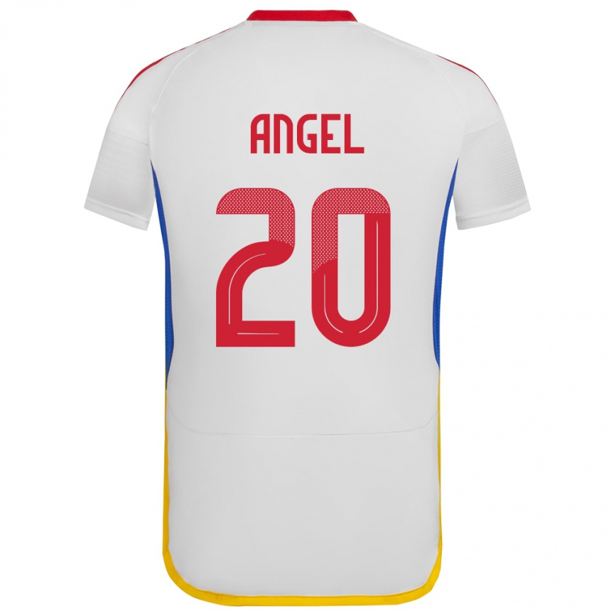 Niño Fútbol Camiseta Venezuela Wilker Ángel #20 Blanco 2ª Equipación 24-26