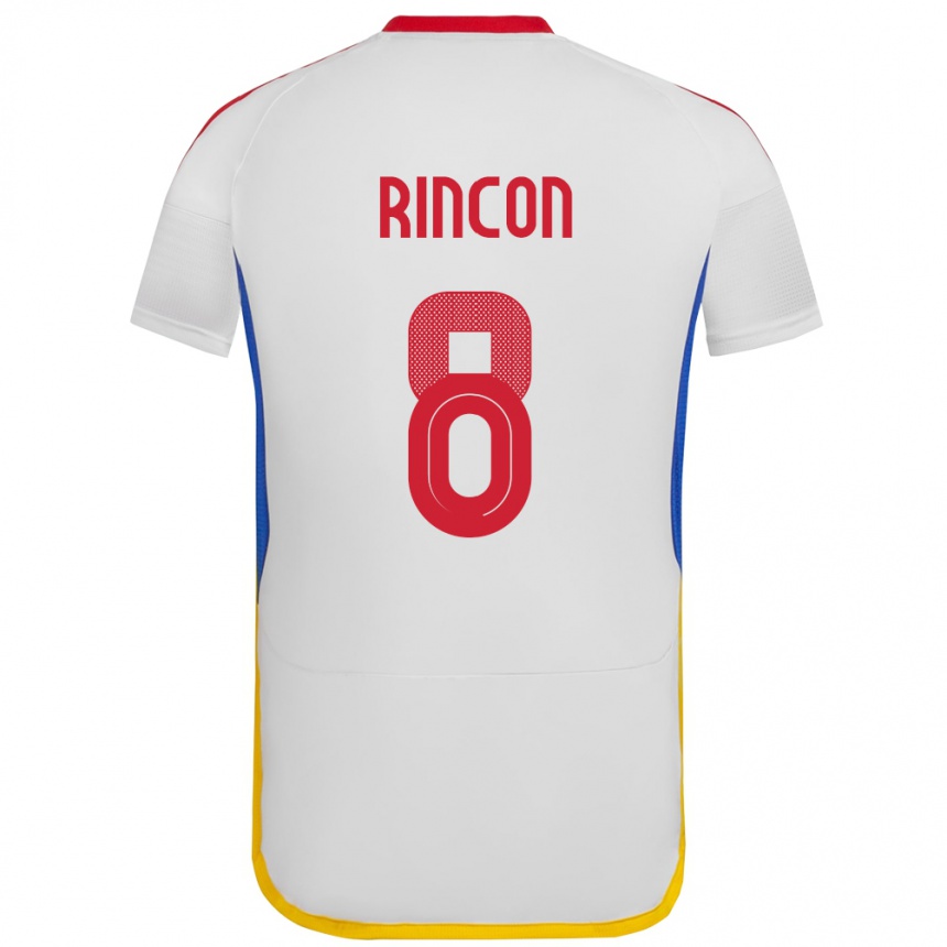 Niño Fútbol Camiseta Venezuela Tomás Rincón #8 Blanco 2ª Equipación 24-26