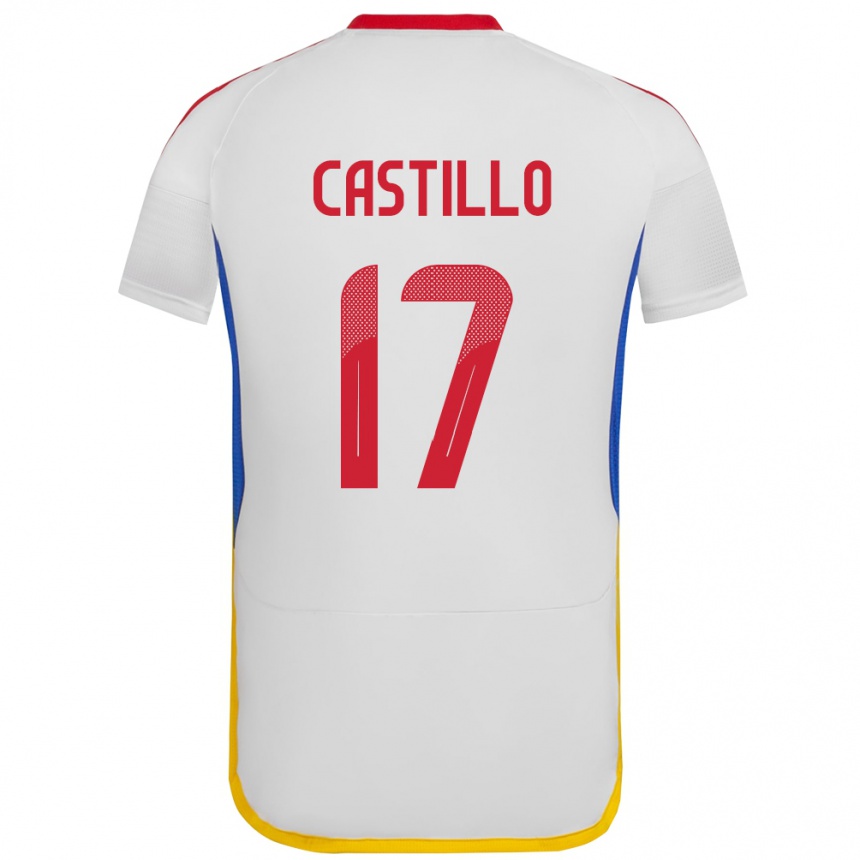 Niño Fútbol Camiseta Venezuela Edson Castillo #17 Blanco 2ª Equipación 24-26